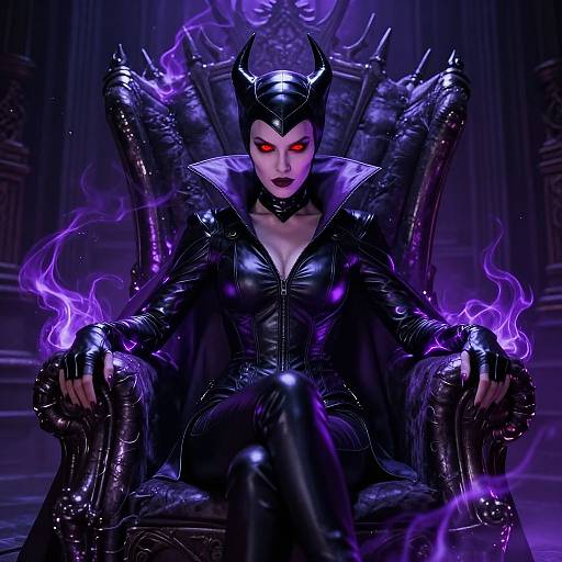 Female Supervillain in Gothic Throne Room