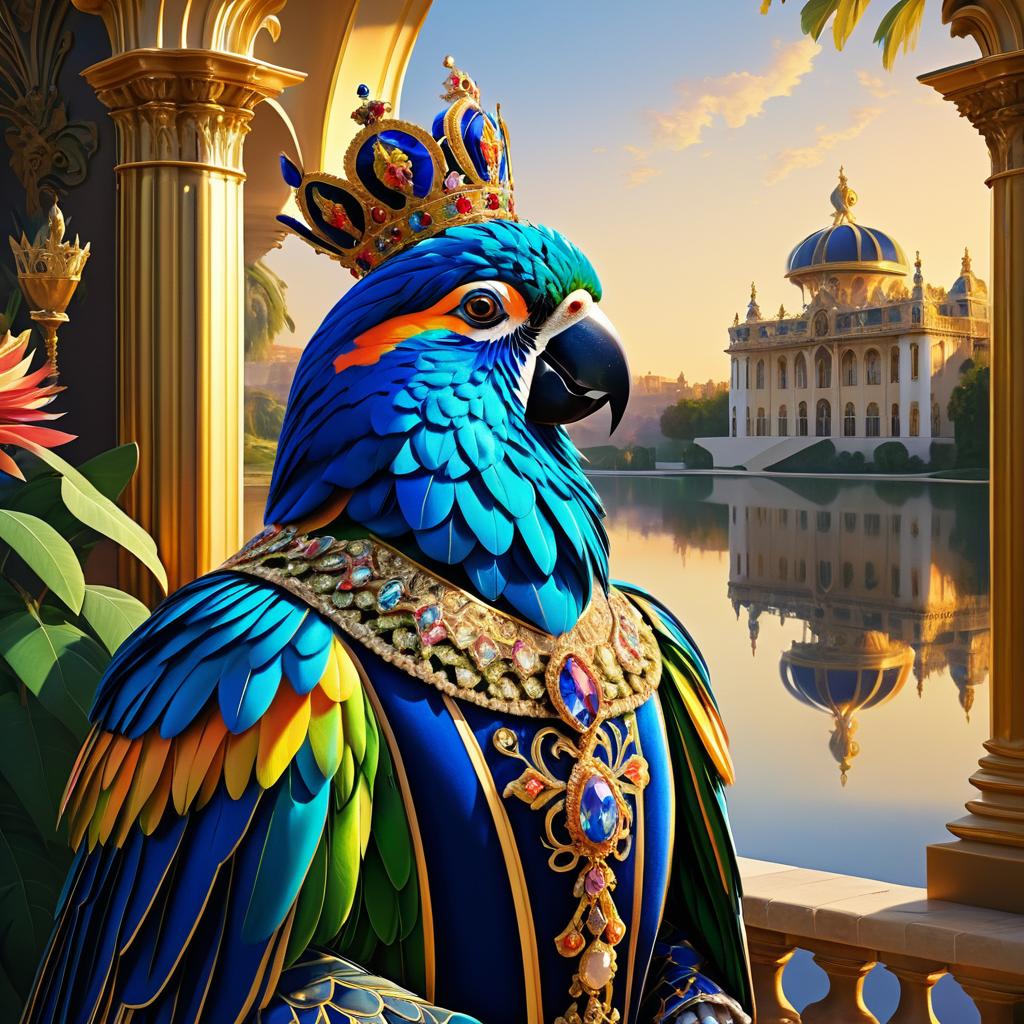 Regal Parrot in Baroque Elegance