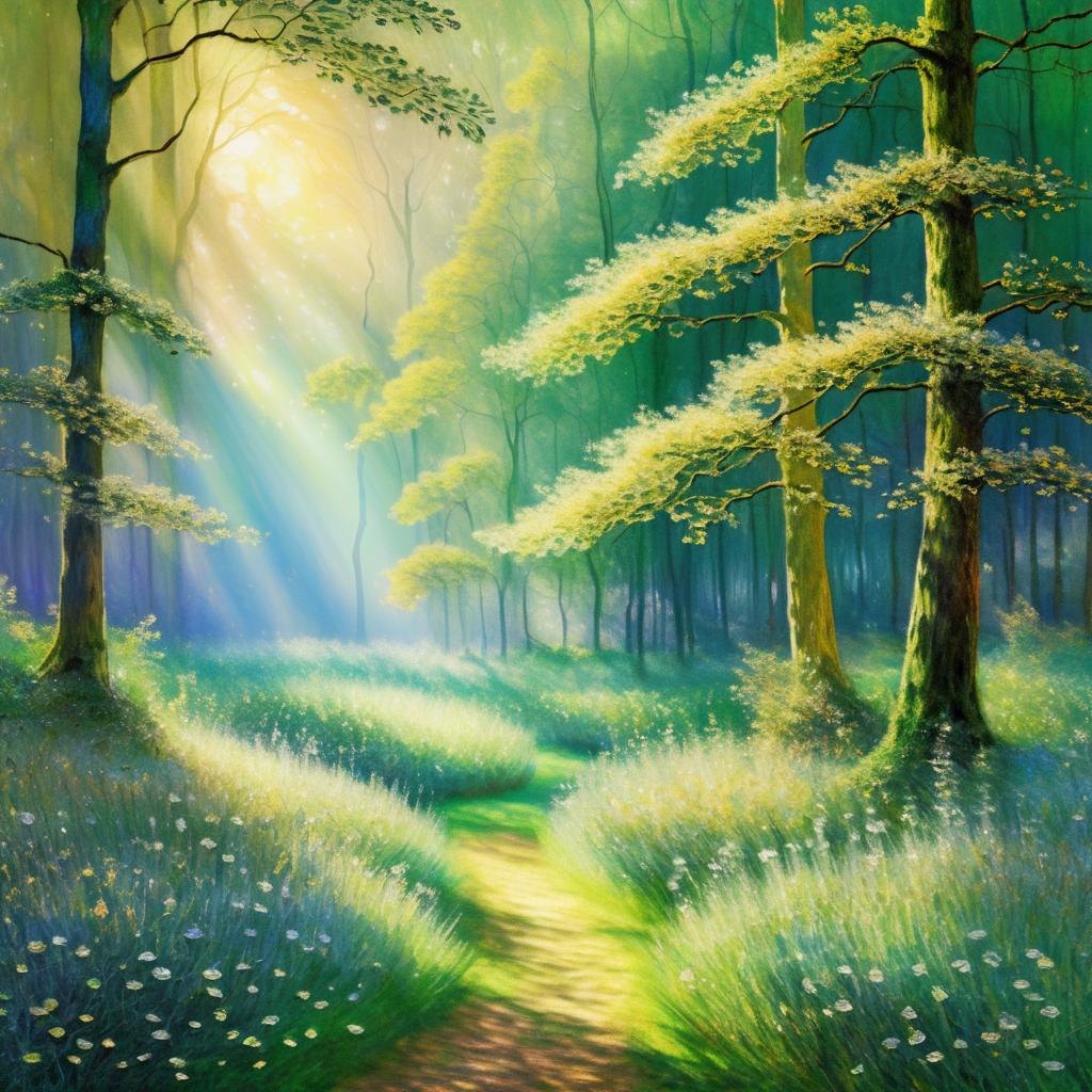 Enchanting Forest Glade in Monet's Style