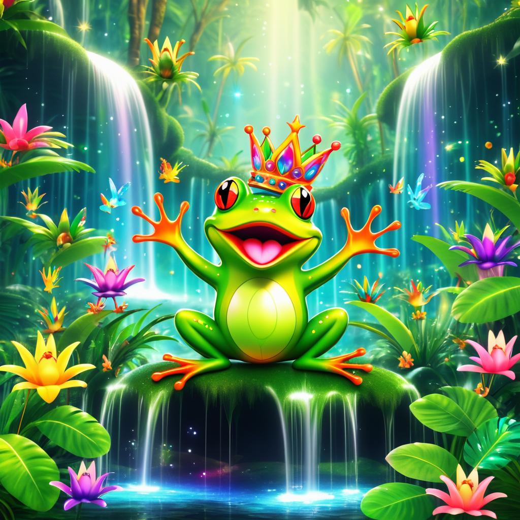 Jubilant Frog Prince in Rainforest Wonderland