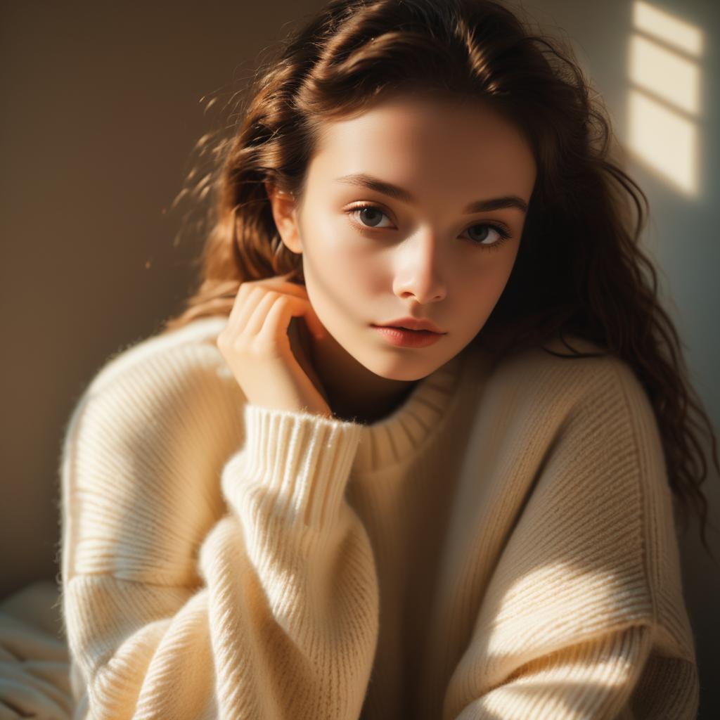 Portrait of a 17-Year-Old in Cozy Sweater