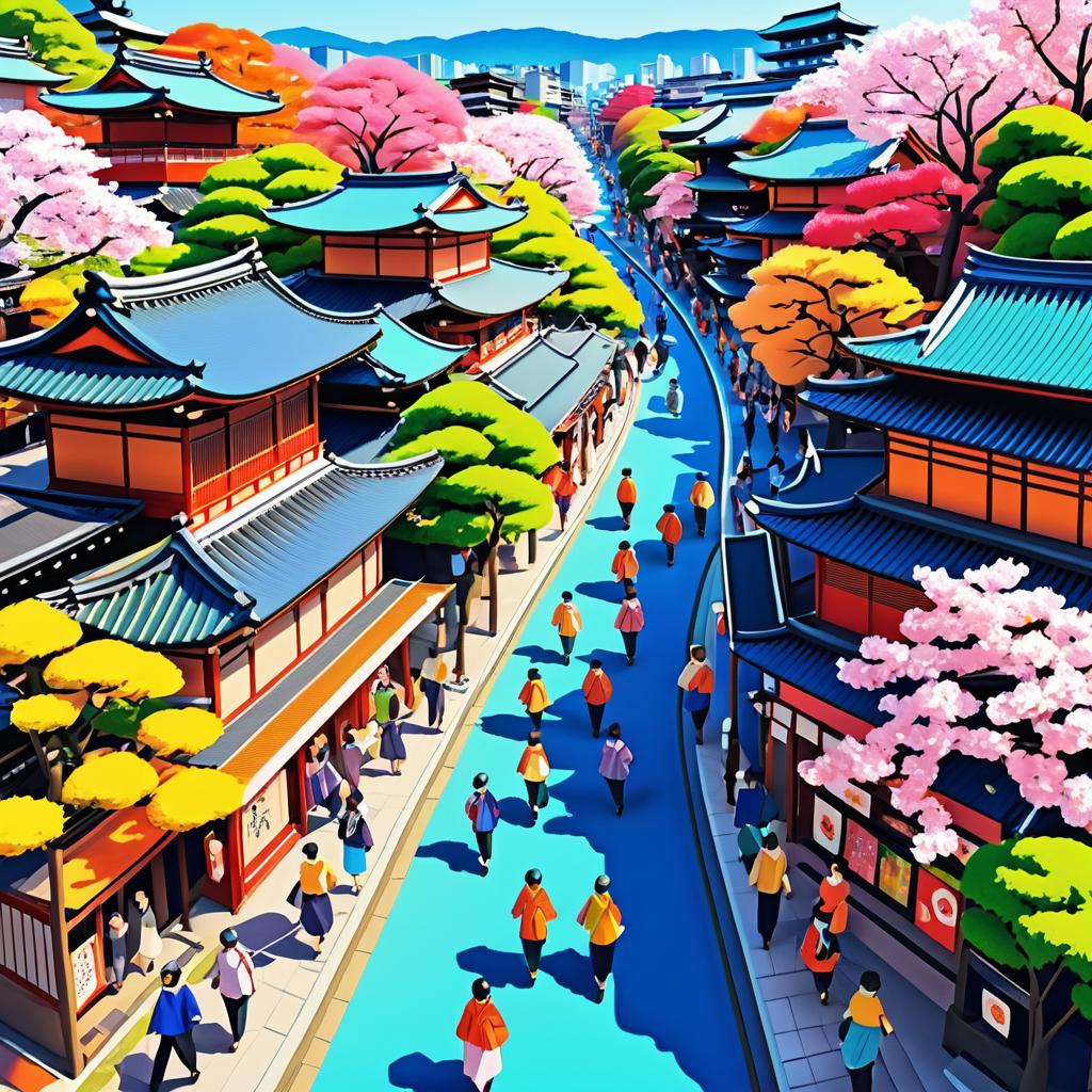 Vibrant Kyoto: A Colorful Urban Symphony