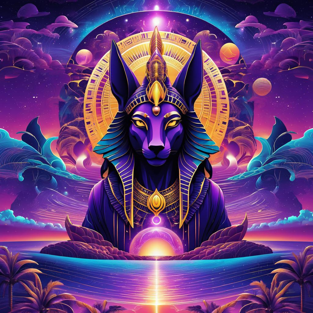 Anubis and Cosmic Wilderness Poster Art