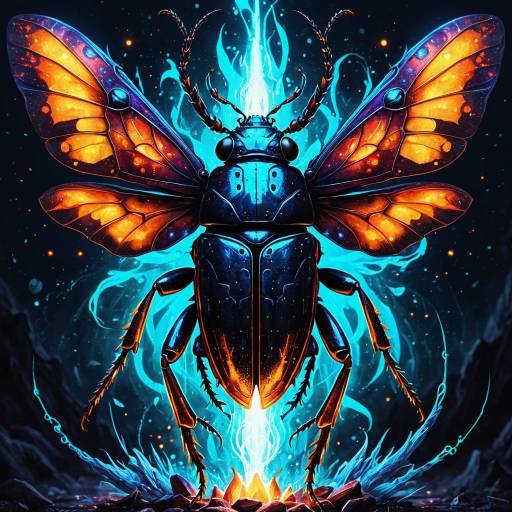 Magical Ironclad Beetle in Twilight Art Magical Ironclad Beetle in Twilight Art