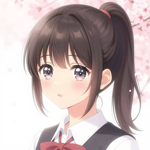 Cute Manga Girl with High Ponytail