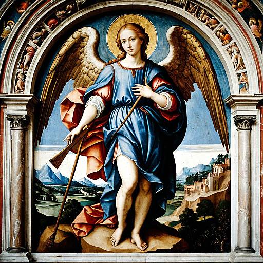 Renaissance Fresco of an Archangel