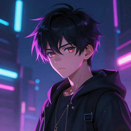 Futuristic Cyberpunk Anime Boy