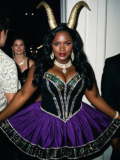 Horned Mardi Gras Party Dress Solo