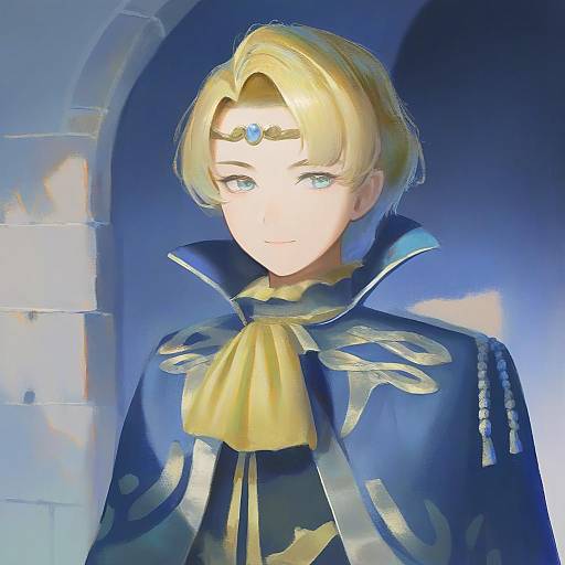 Illustration of Alfred (fire emblem), fire emblem in the style of Fjsmu