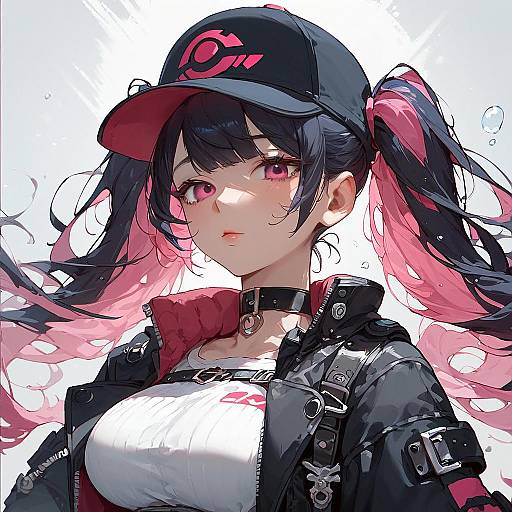 Split-Color Twintails Underwater Anime Girl