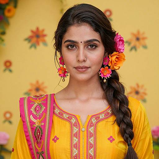 Traditional Fashion Portrait of Young Woman