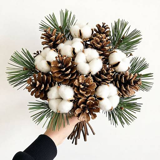 Pinecone and Cotton Bouquet Delight