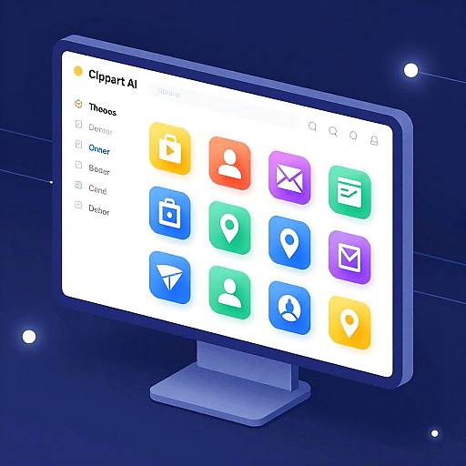 Futuristic AI Clipart Generator Interface