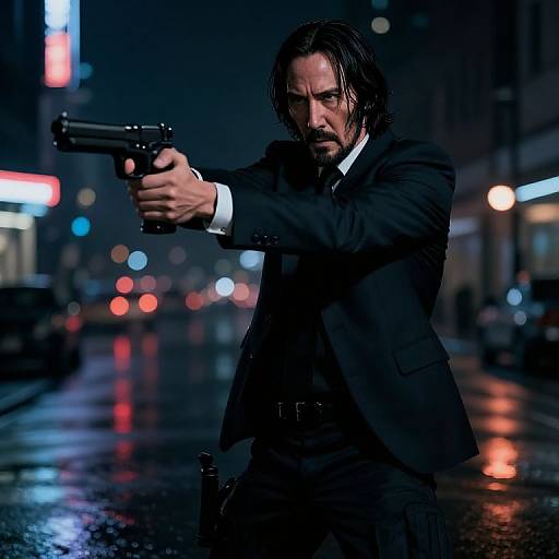 John Wick Style Neon Urban Assassin