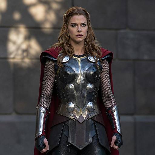 Female Thor Costume with Red Cape