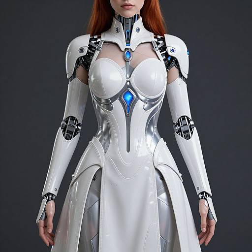 Futuristic Cybernetic Metallic Dress