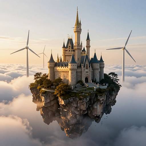 Majestic Castle on Floating Island