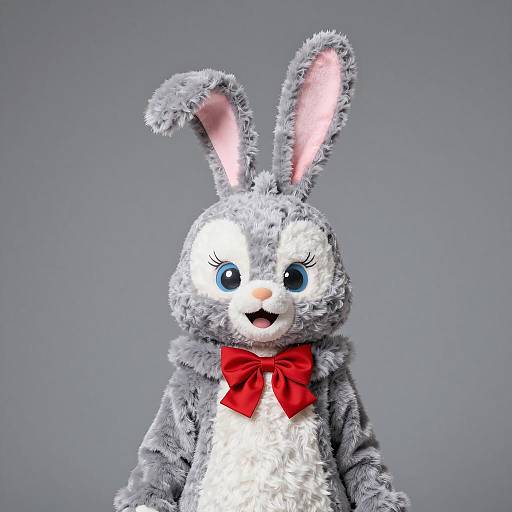 Cheerful Bunny Mascot Costume Character