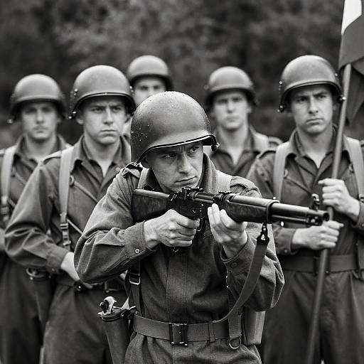 WWII Soldiers in Black and White