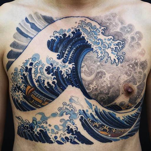 Traditional Japanese Great Wave Tattoo