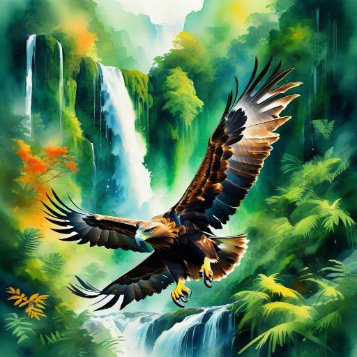 Majestic Golden Eagle in Vibrant Jungle