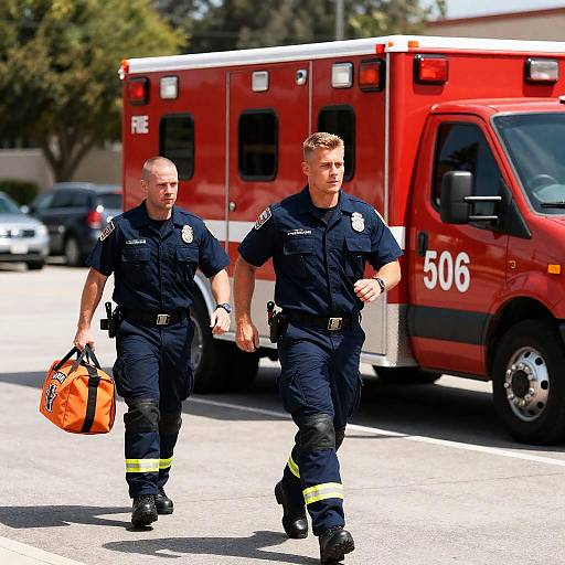 Dynamic EMTs Responding to Emergency Scene