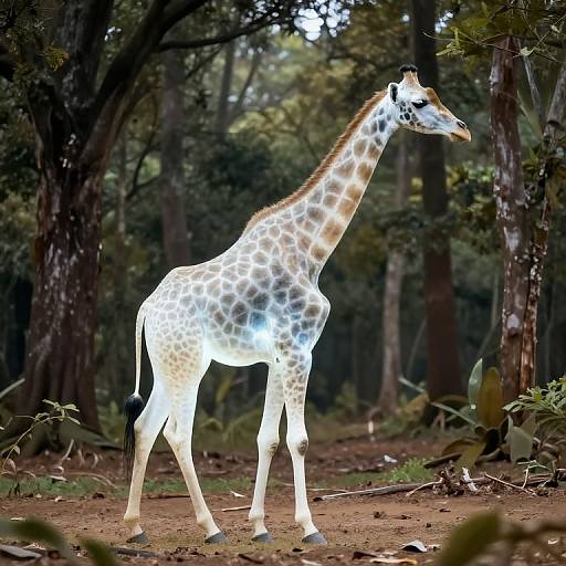 Translucent Giraffe in Inverted Forest