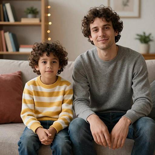 Heartwarming Moment: Father and Son Together