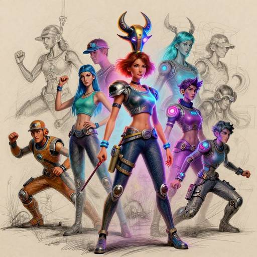 Fusion of Classic and Futuristic Art