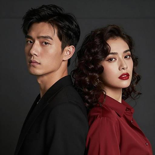 Intimate Portrait: Man and Woman Close-Up