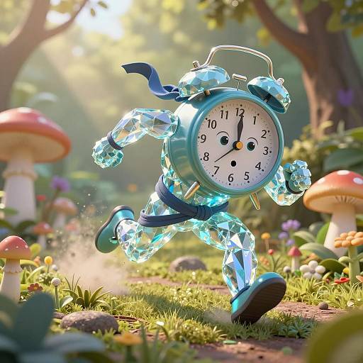 Crystalline Clock Sprinter in Miniature Garden