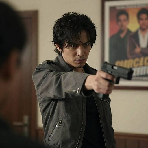 Intense Male Figure with Handgun