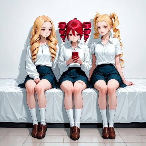 Three Stylish Girls with Unique Hairstyles