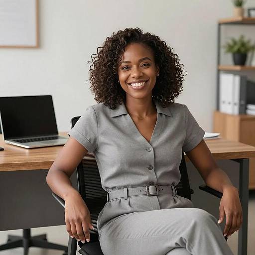 Relaxed Professional Black Woman Portrait