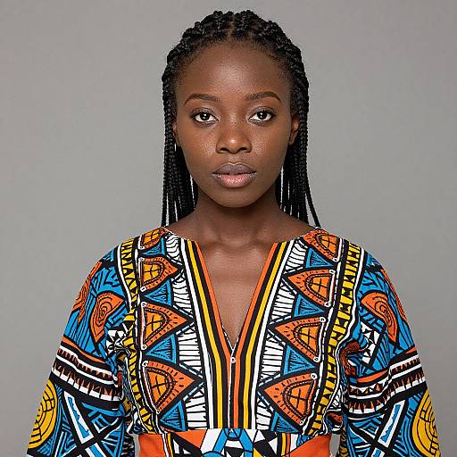 Black Woman with Colorful Braided Style