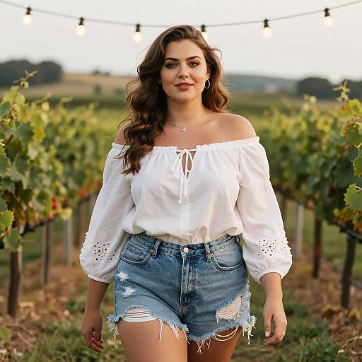 Bohemian Woman at Vineyard Wedding