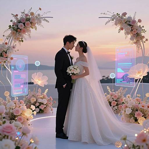 Futuristic AI Wedding Romance