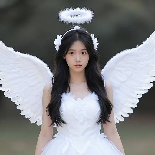 Realistic Fallen Angel Costume Girl