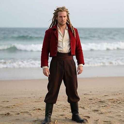 Dreadlocked Man in Titanic Costume