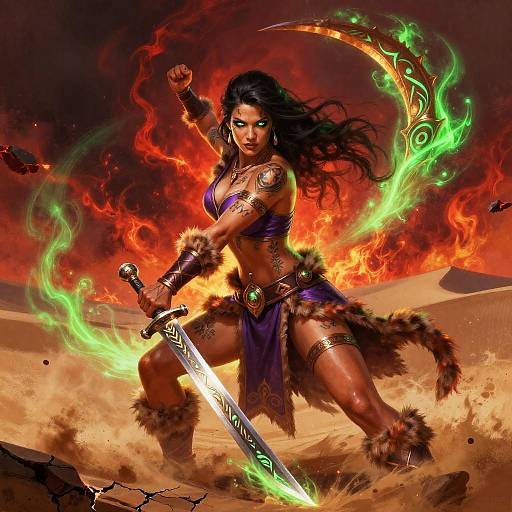Vibrant Desert Raider Woman