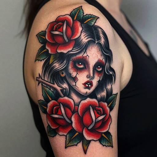 Neo-Traditional Annabelle Tattoo Design