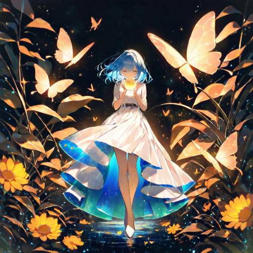 Whimsical Sprite in Electric Blue Glow
