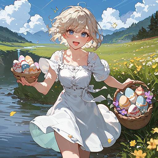 Surprised Girl in a Sunny Field