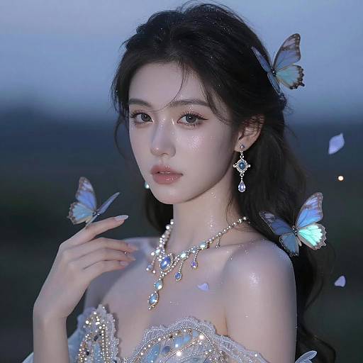 Ethereal Woman with Luminous Elegance