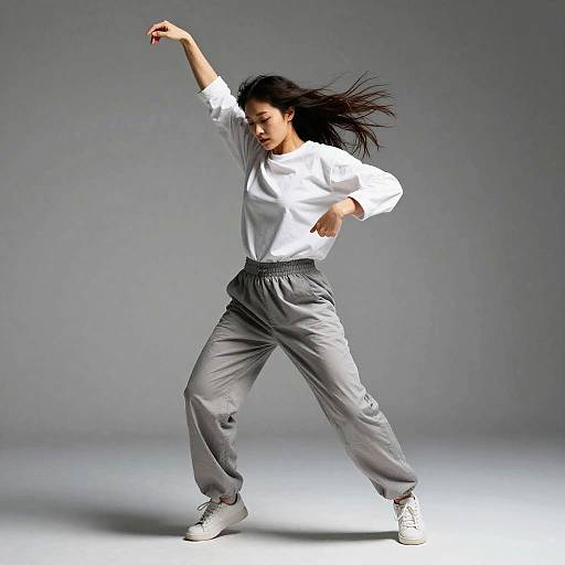 Hip Hop Dance Woman in Casual Attire