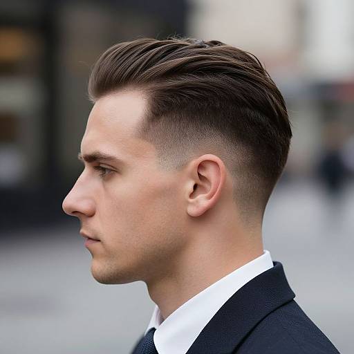 Classic Comb Over in Urban Setting