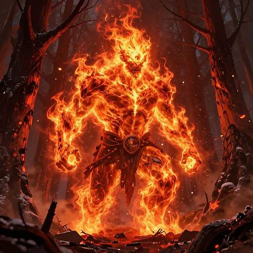 Balor Fire-Eyed Giant in Scorched Forest