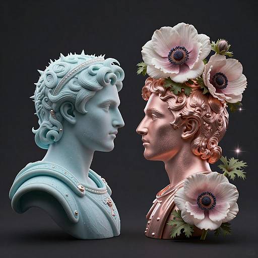 Prickly Pascal and Blooming Anemone Portrait