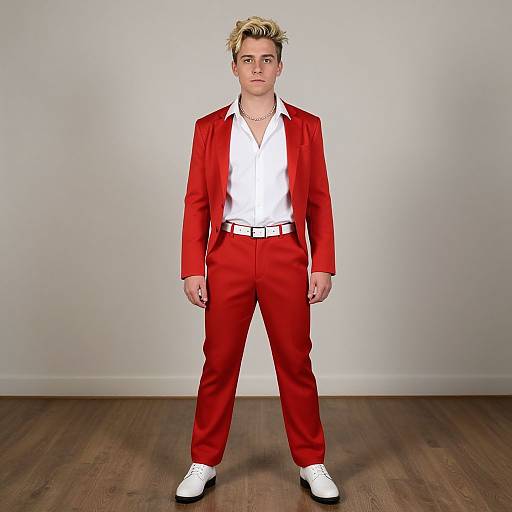 Realistic Disco Costume Boy Portrait