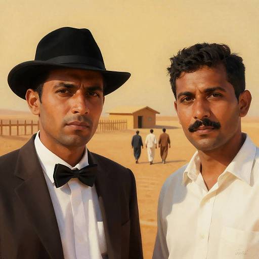 Desert Portrait of Two Serious Men